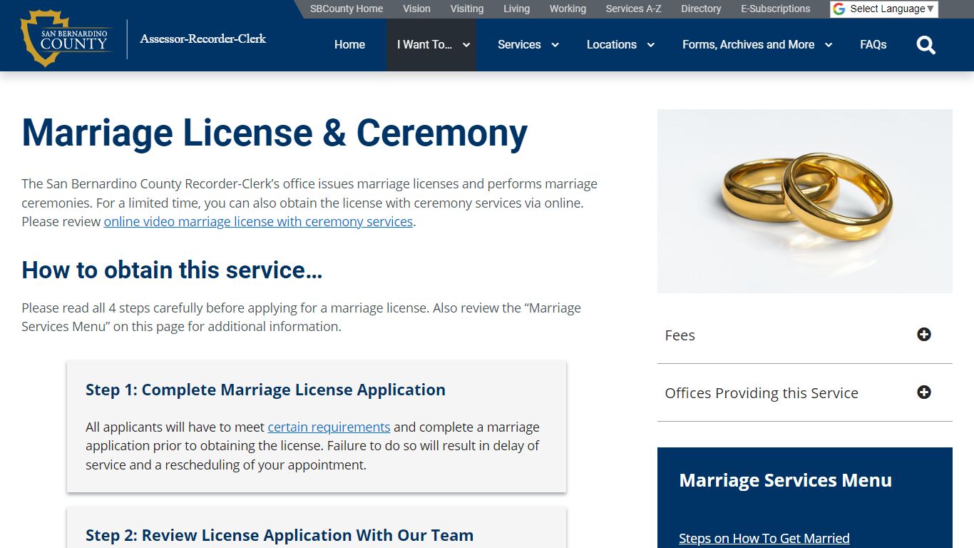 Marriage License & Ceremony – San Bernardino County Assessor-Recorder-Clerk